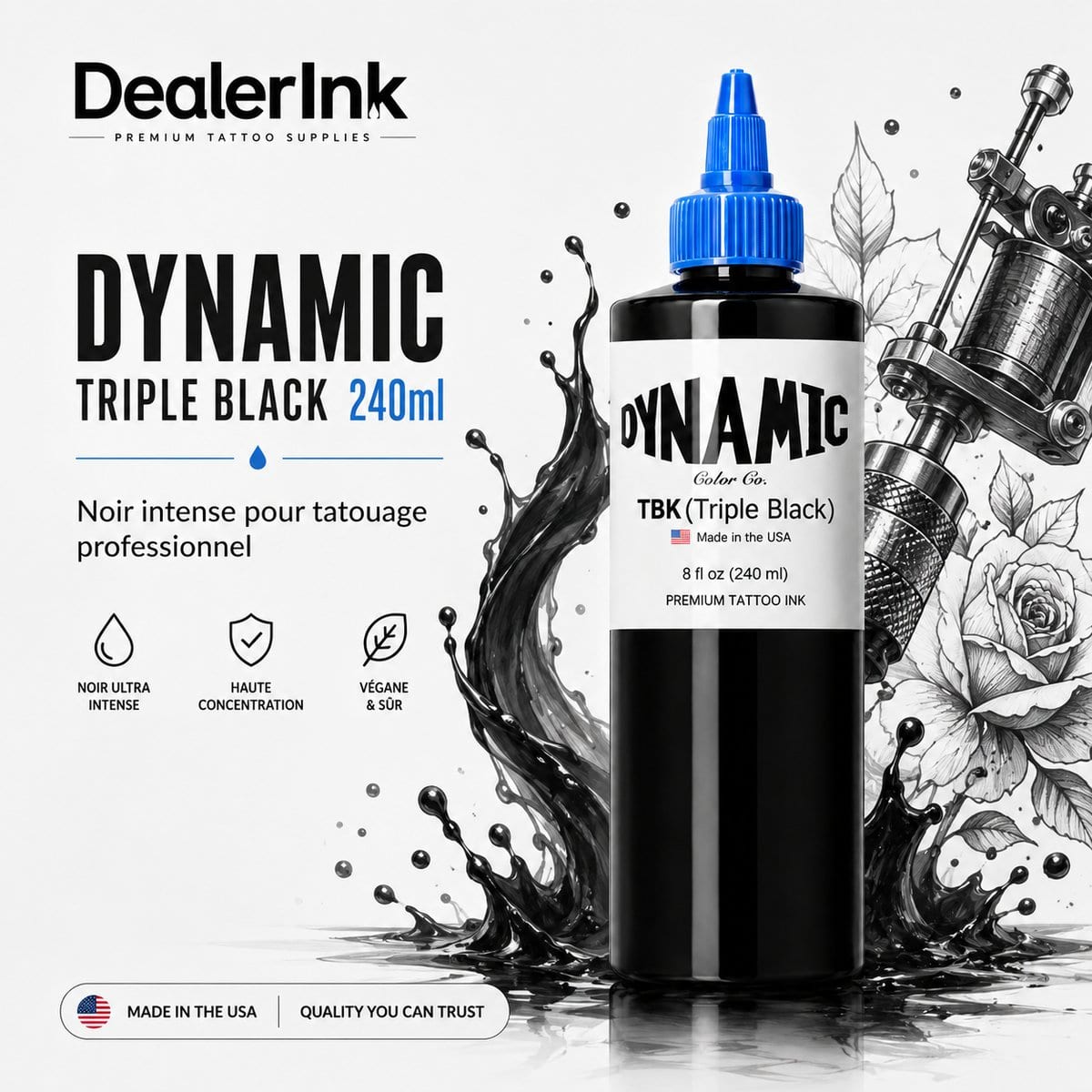Encre Dynamic en Tunisie : la référence américaine des tatoueurs pros